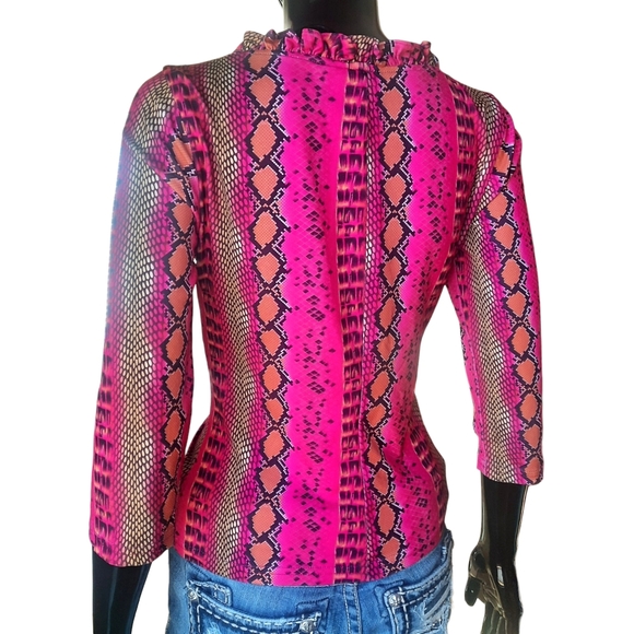 Y2K ivy jane Snake Print Novelty Top | Hot Pink | Size Small - Picture 7 of 9